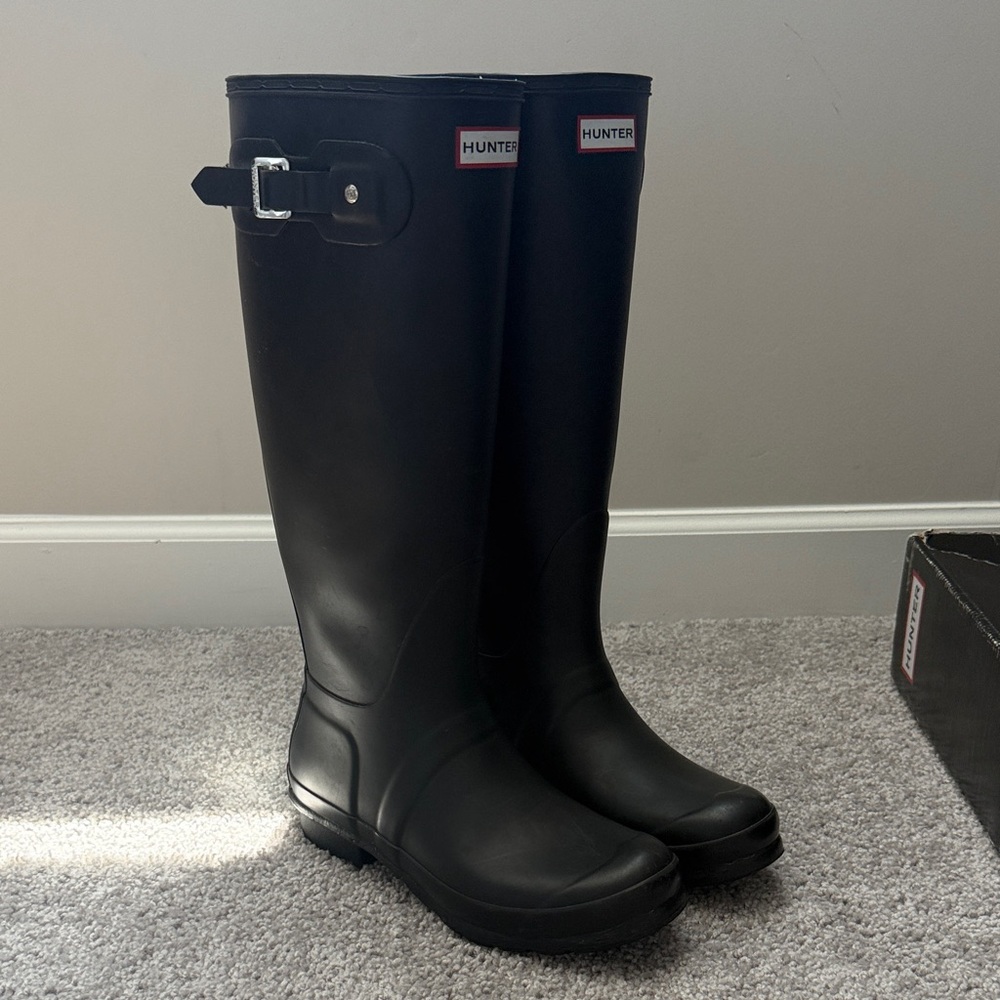 Hunter Original Tall Black Boots - Picture 3 of 12